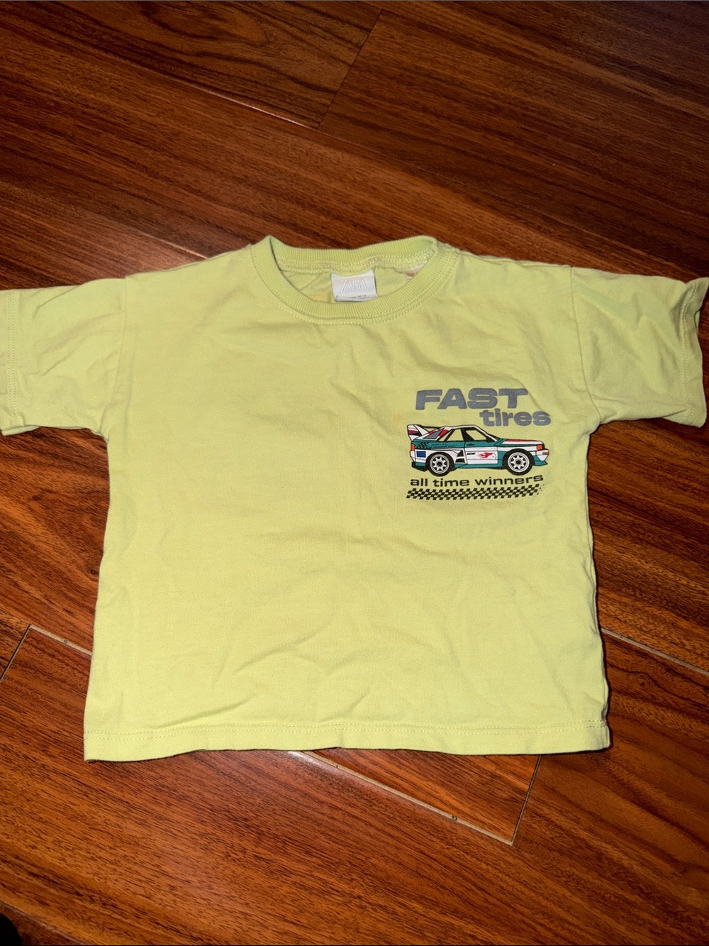 Zara Yellow Kids Racing Graphic Tee